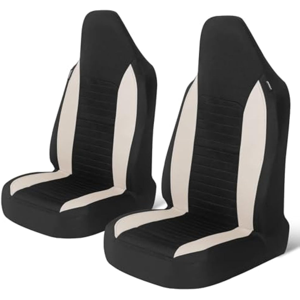 AUTOYOUTH Universal Car Seat Covers | Airbag Compatible Front Pair, Beige