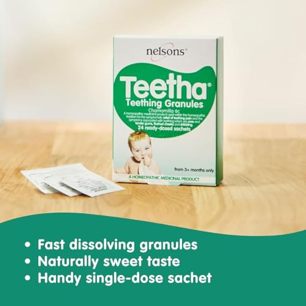 Nelsons Teetha Baby Teething Granules | Homeopathic Relief | 40 Sachets