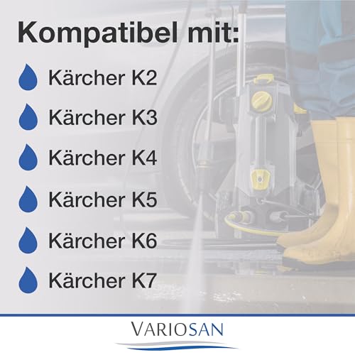 VARIOSAN 15m High Pressure Hose for Kärcher K2-K7 | 200 Bar Brass