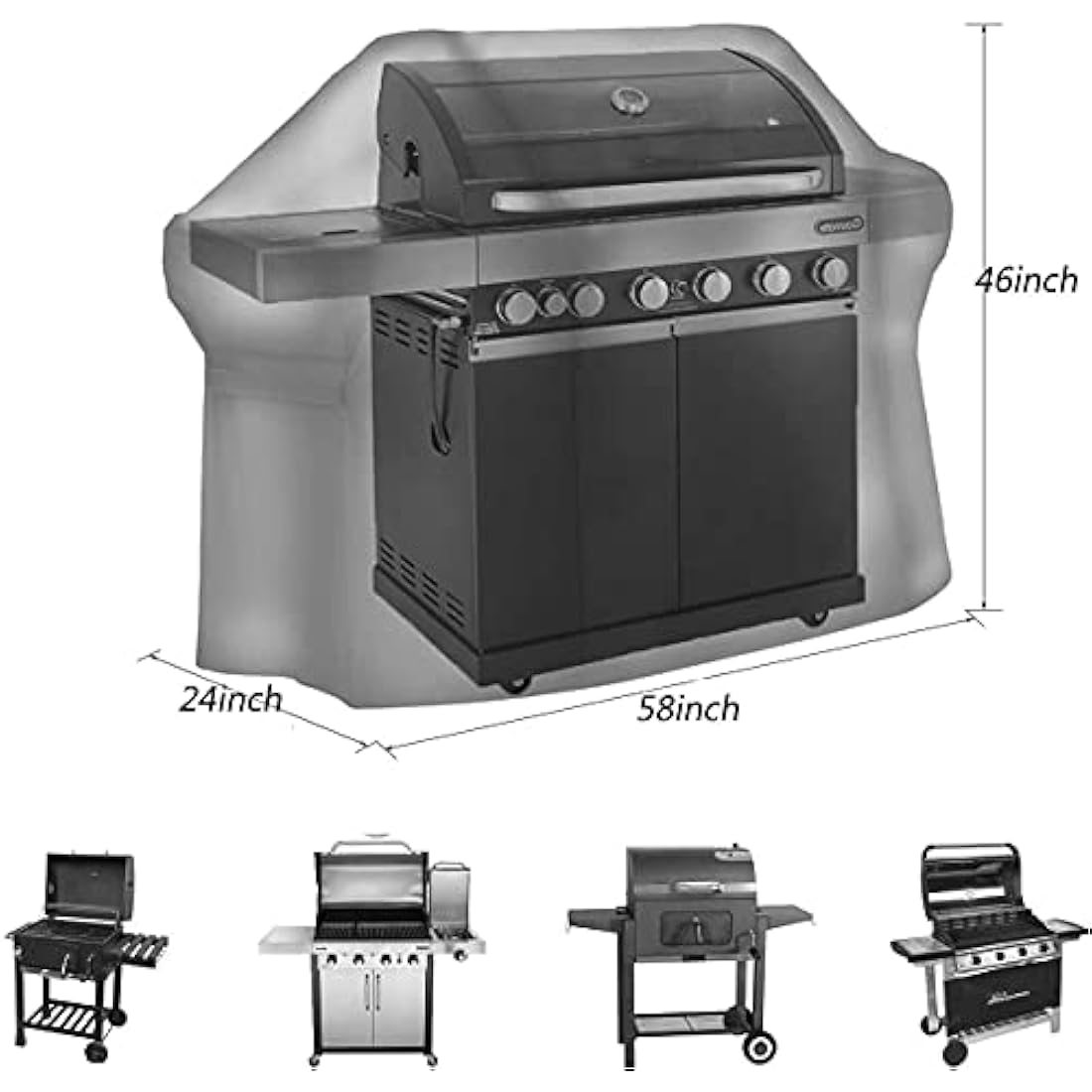 Chusstang Heavy Duty Gas BBQ Grill Cover - Waterproof & UV Resistant