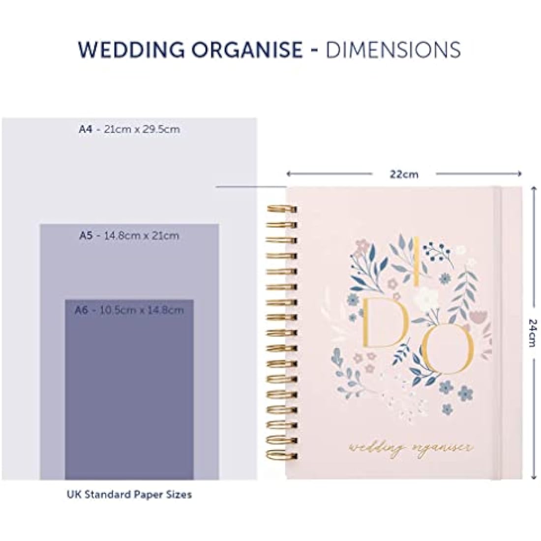 Busy B Wedding Planner Organiser – Pink and Gold Spiral Notebook