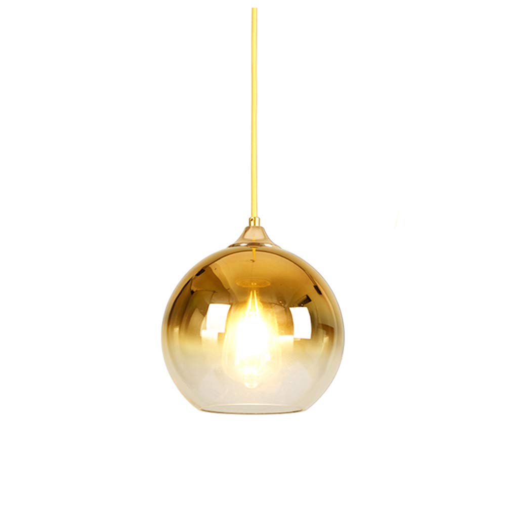 Jolof Store Modern Glass Globe Pendant Light – Gold 25cm Hanging Lamp