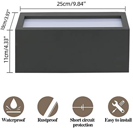 HLFVLITE Outdoor Wall Light – Waterproof Aluminum Exterior Sconce