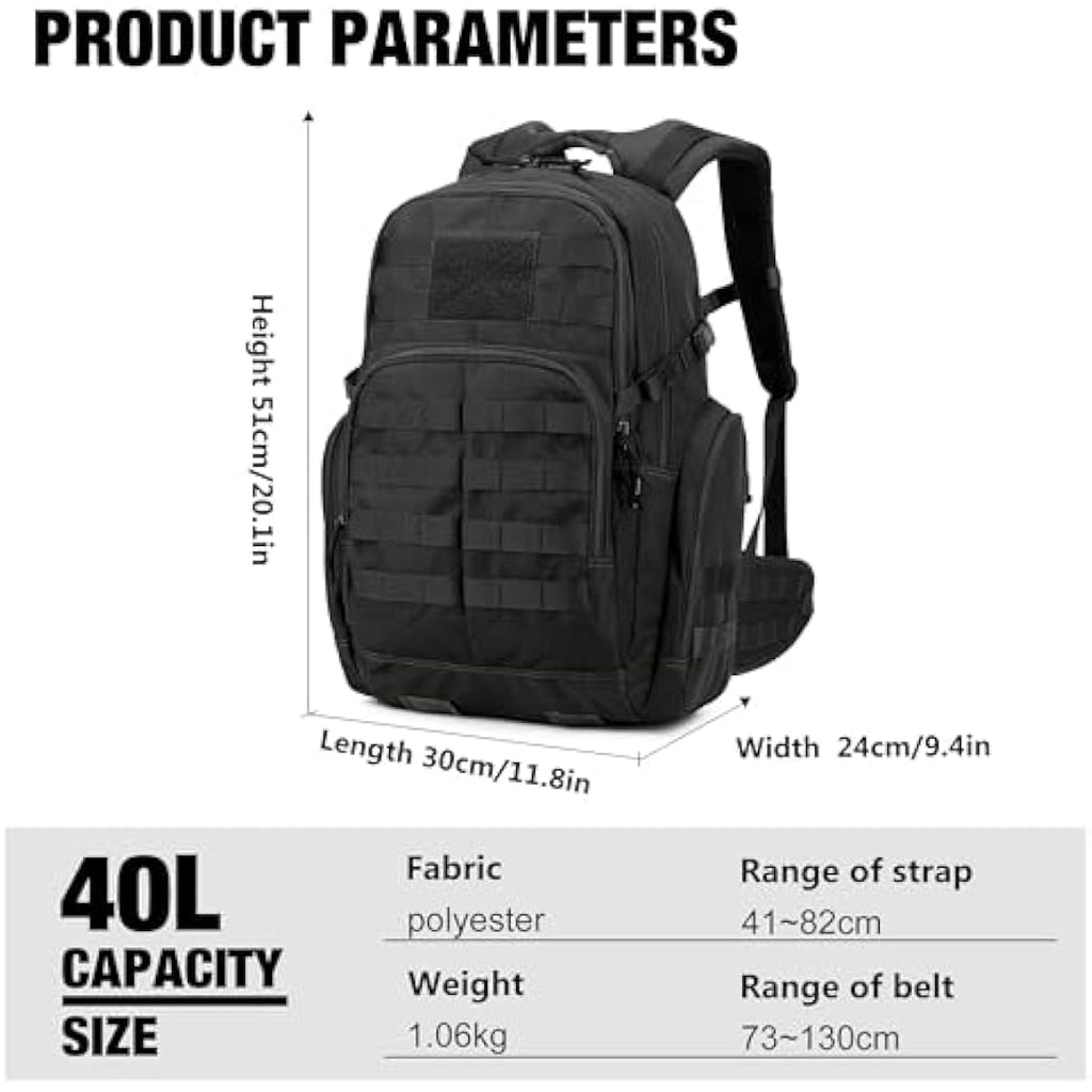 Mardingtop 40L Military Tactical Backpack | Molle Hiking Rucksack