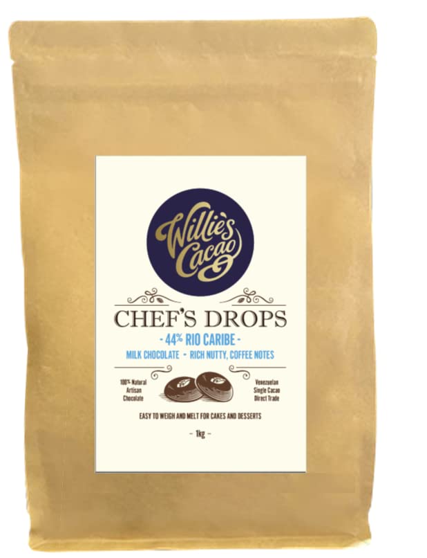 Willie's Cacao Rio Caribe 44% Milk Chocolate Chef's Drops - 1kg