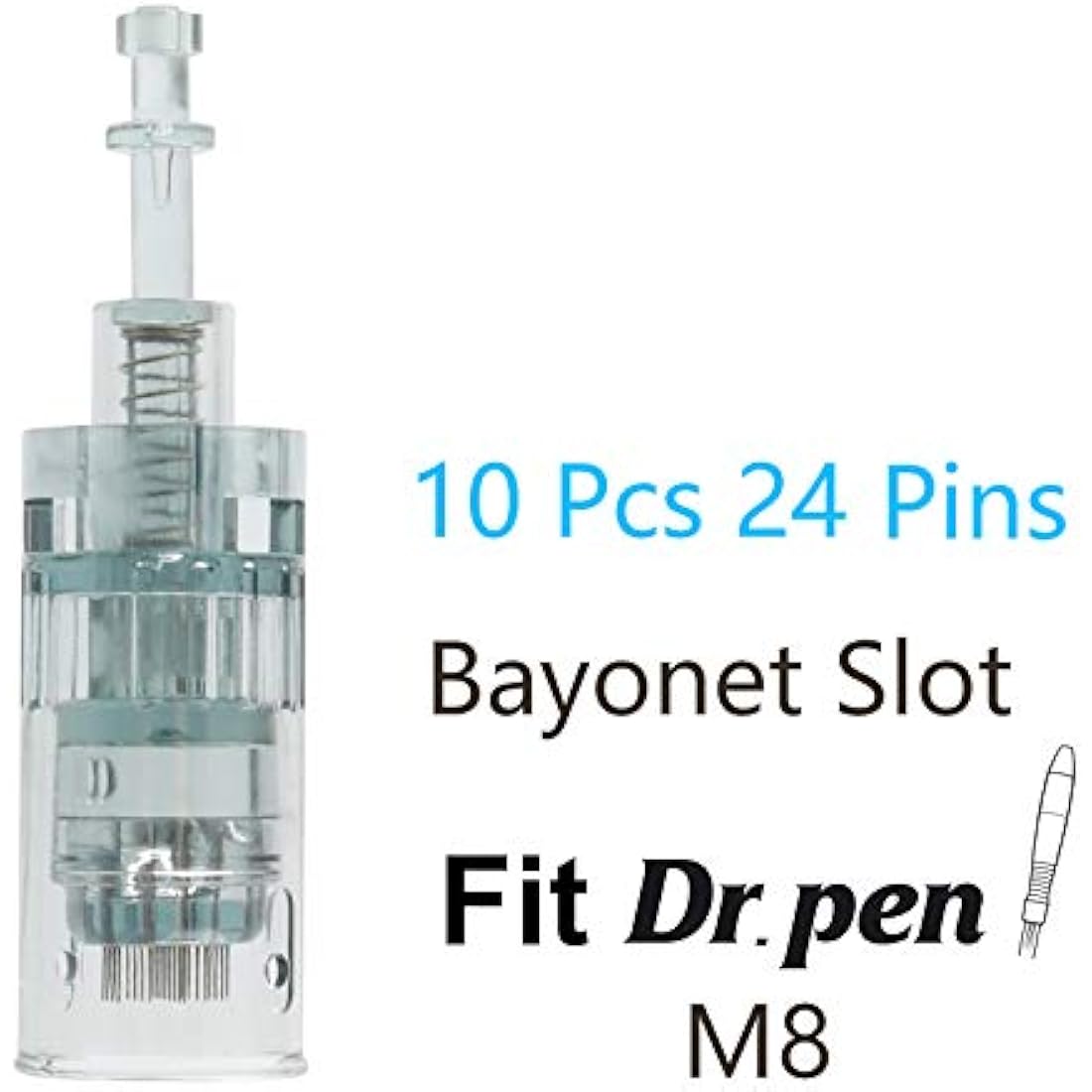 Dr. Pen Ultima M8 Replacement Cartridges – 24 Pin Needle Tips, 10 Pack
