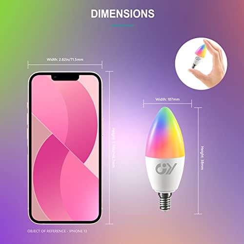 GY Smart E14 LED Bulb 6-Pack | RGB & Dimmable WiFi Candle Light, 6W