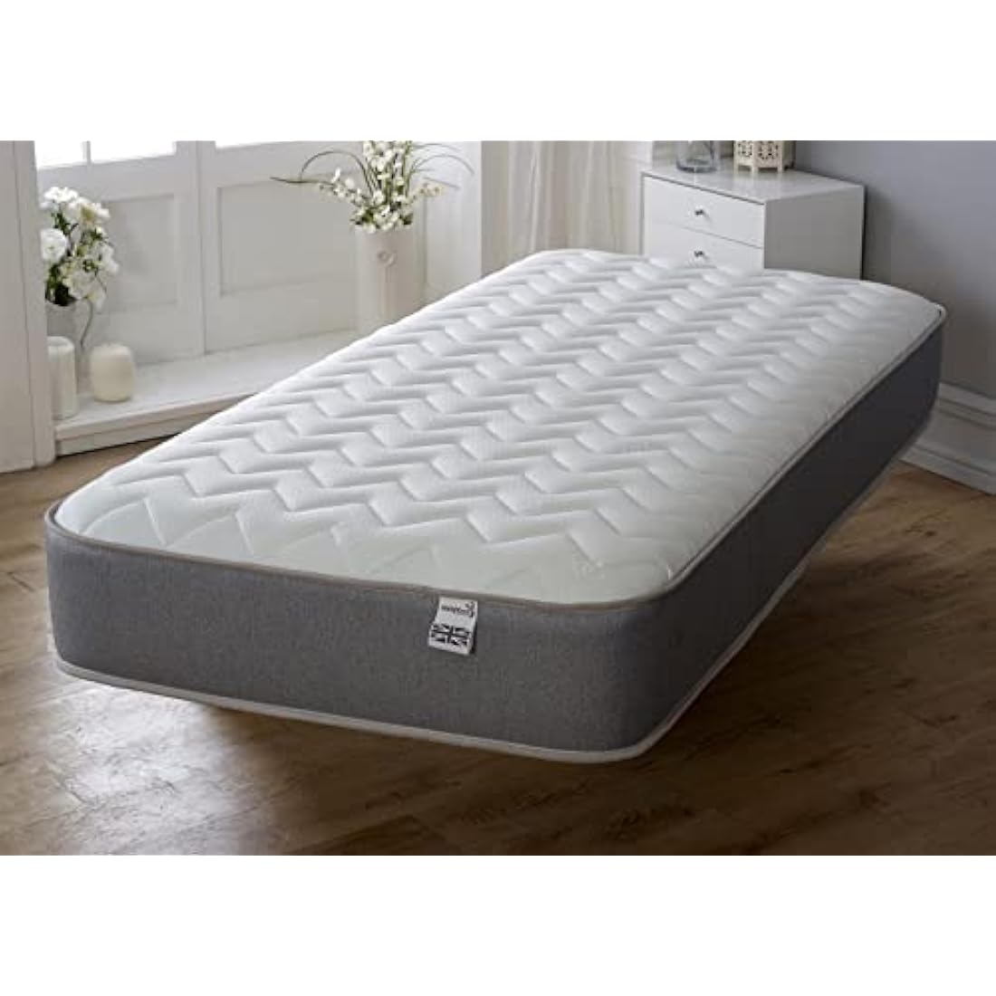 Starlight Beds Single Memory Foam Hybrid Mattress – 3ft Grey UK Made