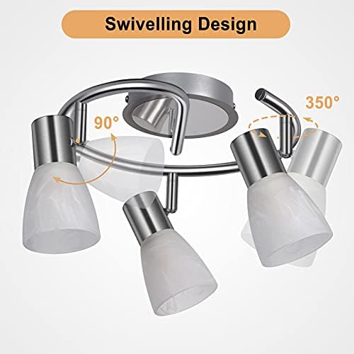 Unikcst 3-Way LED Ceiling Spotlight | Brushed Nickel Rotatable Kitchen Light