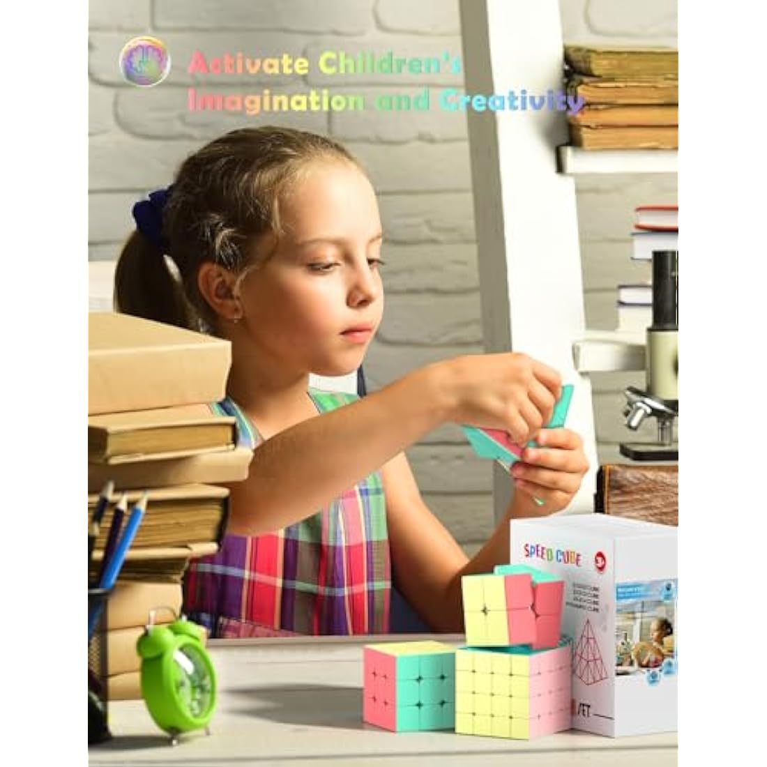 Roxenda Speed Cube Set | 2x2 3x3 4x4 Pyramid Stickerless Macaron Cubes