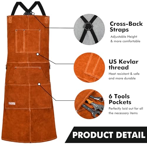 Leather Welding Apron | Heat Resistant Heavy Duty Cowhide