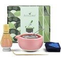 7-Piece Matcha Tea Ceremony Kit with Spout Bowl – Pink