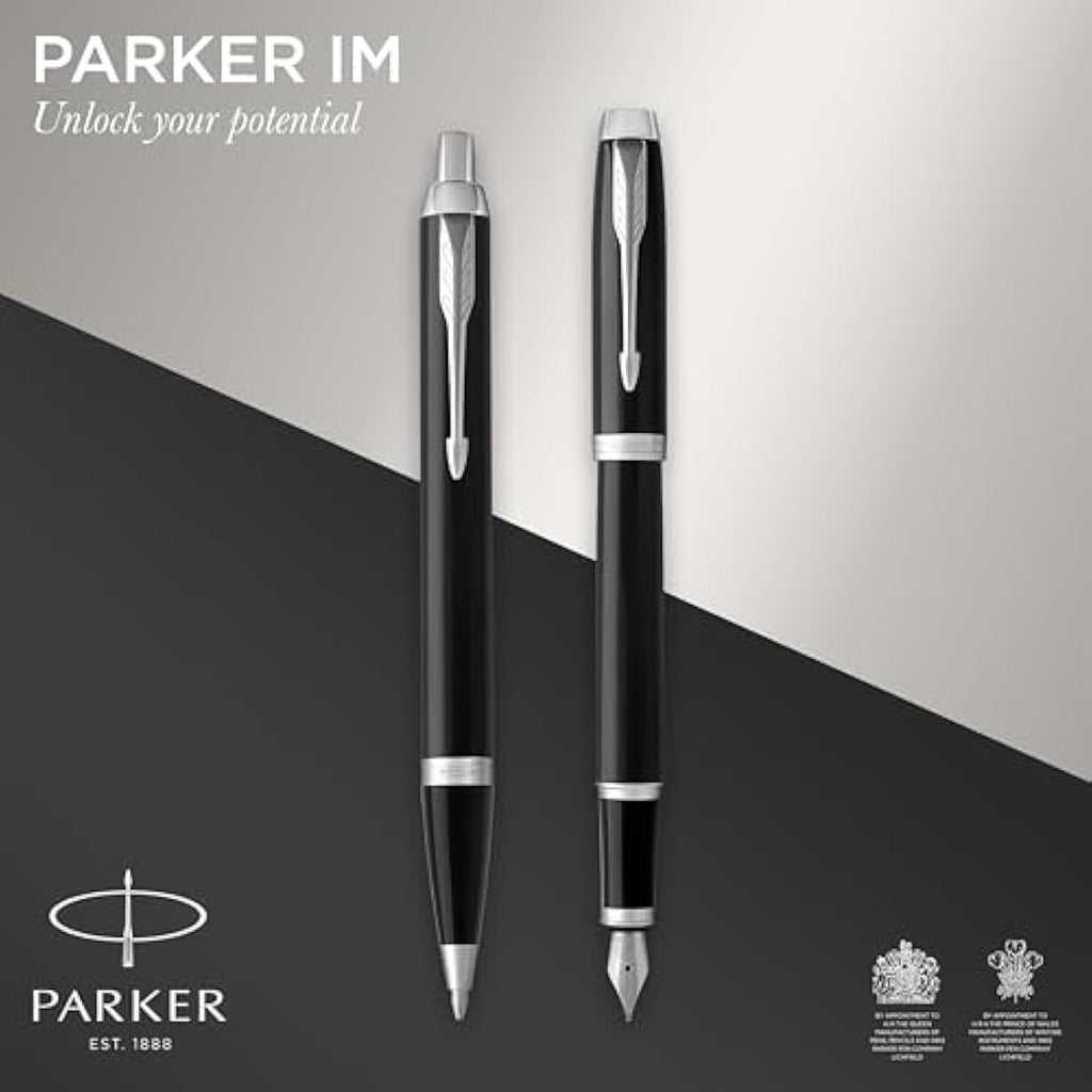 Parker IM Duo Pen Gift Set | Fountain & Ballpoint Pens | Black & Chrome