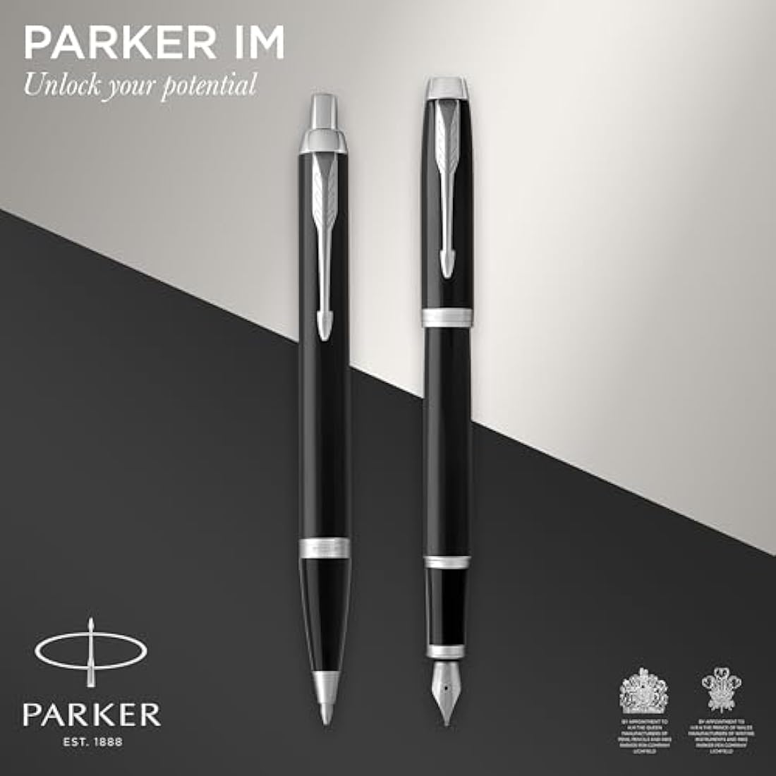 Parker IM Duo Pen Gift Set | Fountain & Ballpoint Pens | Black & Chrome