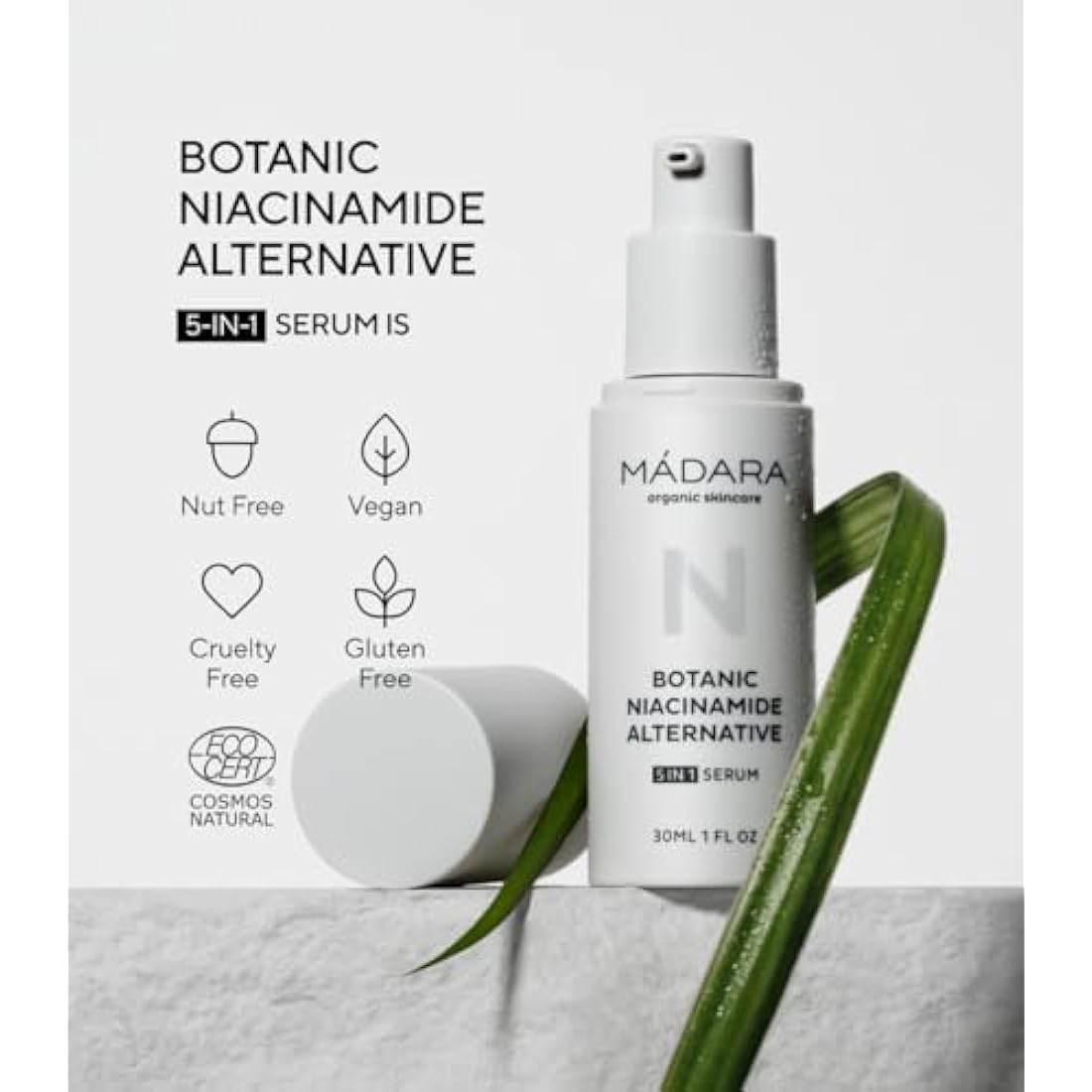 MÁDARA Organic Botanic 5-in-1 Serum – Natural Niacinamide Alternative, 30ml