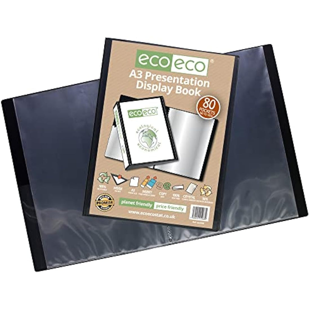 Jolof Store A3 Recycled Presentation Display Book - 80 Pockets Art Folder