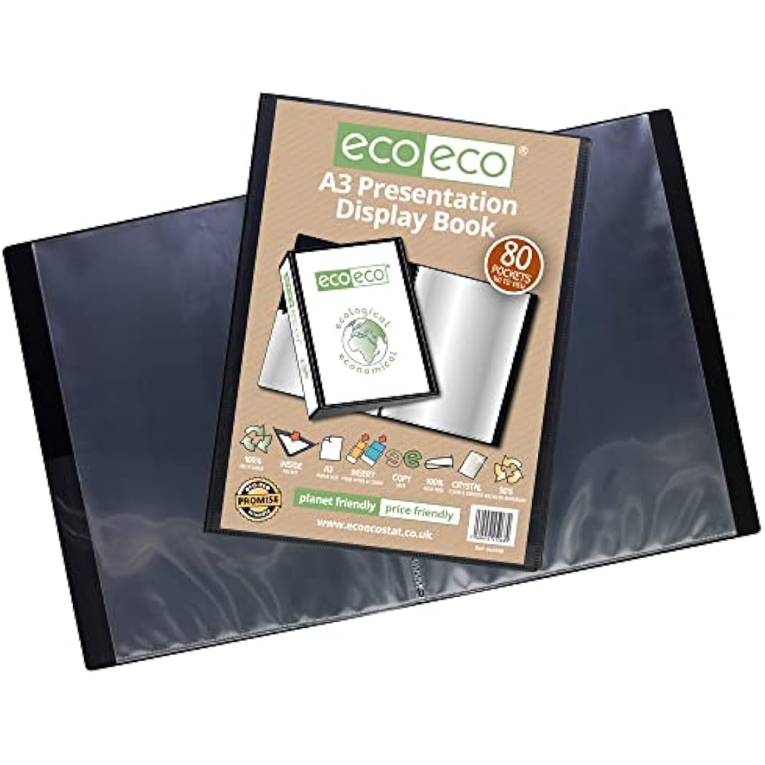Jolof Store A3 Recycled Presentation Display Book - 80 Pockets Art Folder