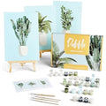 Dabble Paint by Numbers Kits for Adults - Set of 3 Framed Floral Art