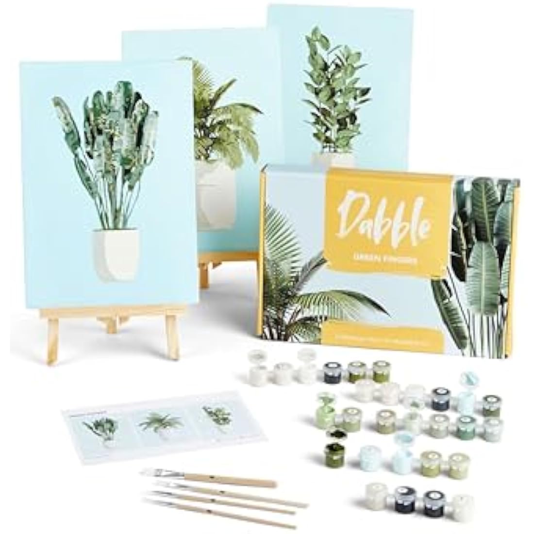 Dabble Paint by Numbers Kits for Adults - Set of 3 Framed Floral Art