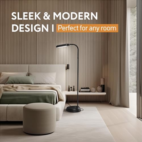 Kenley Daylight LED Floor Lamp – 12W Adjustable Reading Light for Crafts
