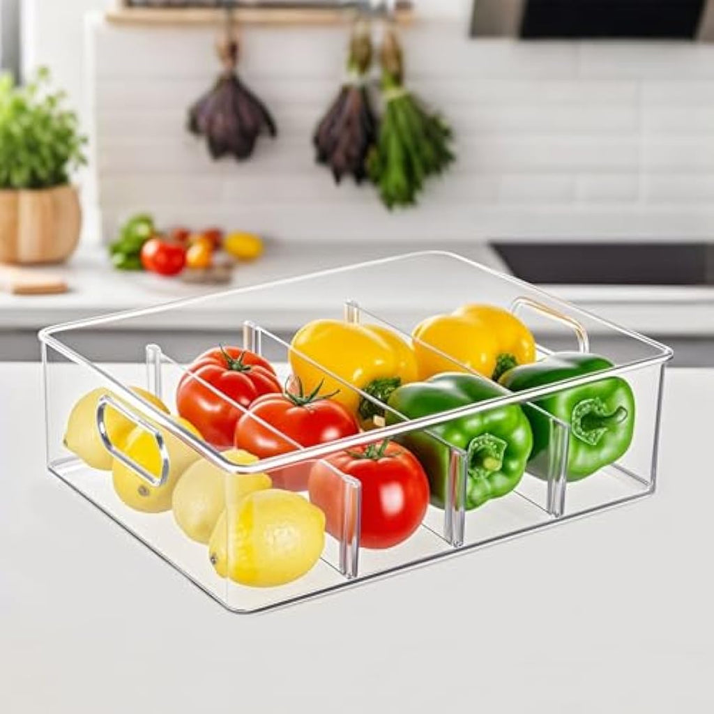 Jolof Store Clear Fridge Drawer Organizer – Stackable BPA-Free Bin