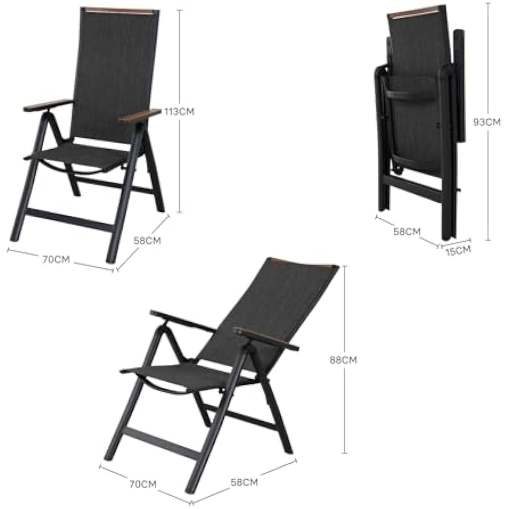Grand Patio Folding Chair | Adjustable 6-Position Aluminum Garden Seat