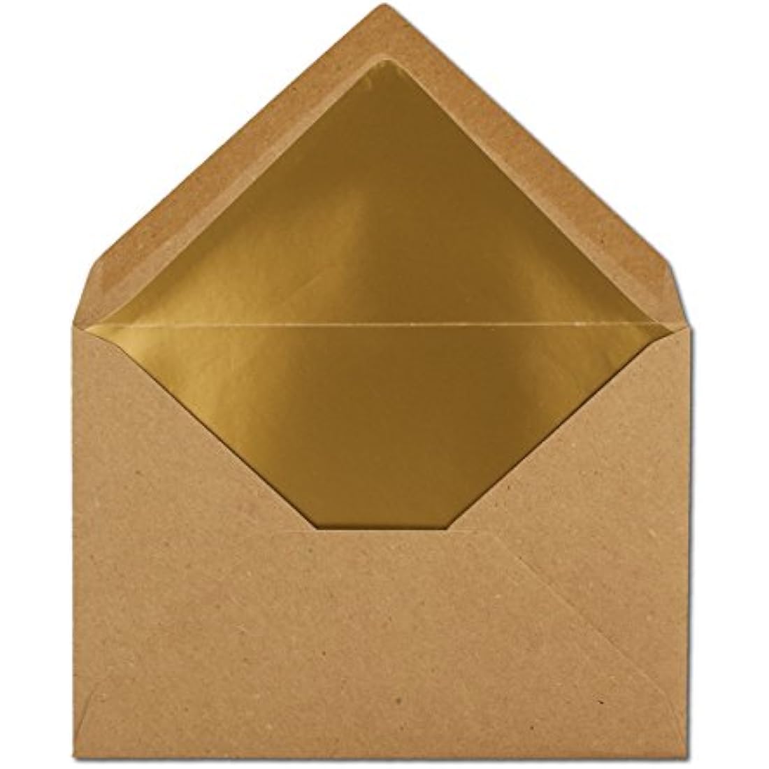 Gustav Neuser C6 Envelopes – Brown Kraft Paper with Gold Metallic Lining