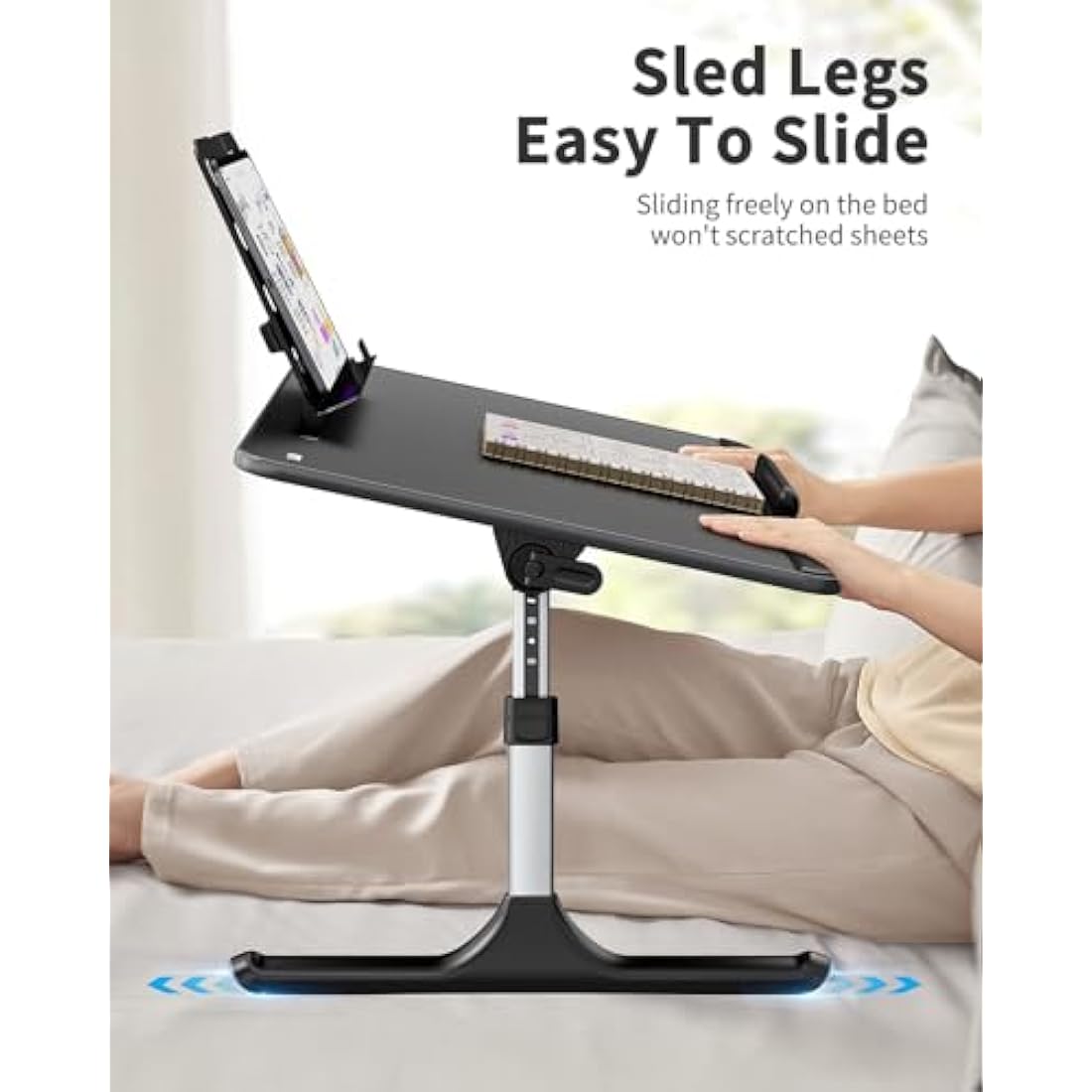 SAIJI Adjustable Laptop Desk | 60x40cm Foldable Bed Tray with Drawer