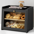 Jolof Store 2-Tier Bamboo Bread Bin – Large Wooden Kitchen Storage Box