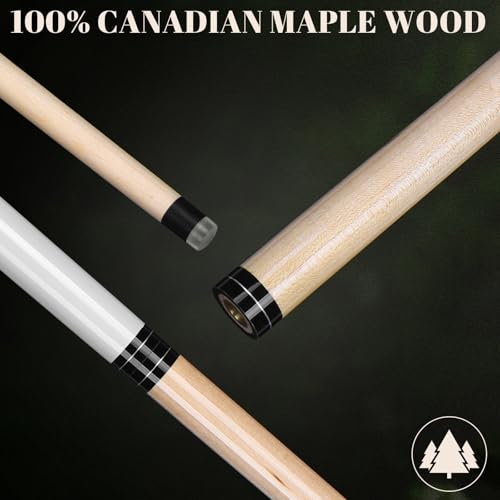 Aklot Heavy Hitter Jump Break Pool Cue – 23-25oz Maple Stick White