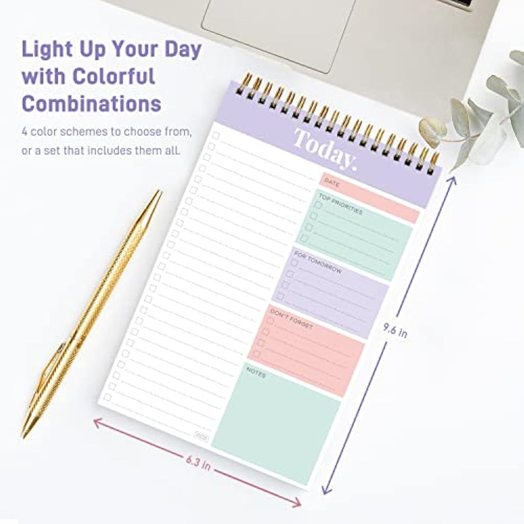 Sweetzer & Orange Undated Daily Planner - 52 Page Coiled Notepad, Mauve