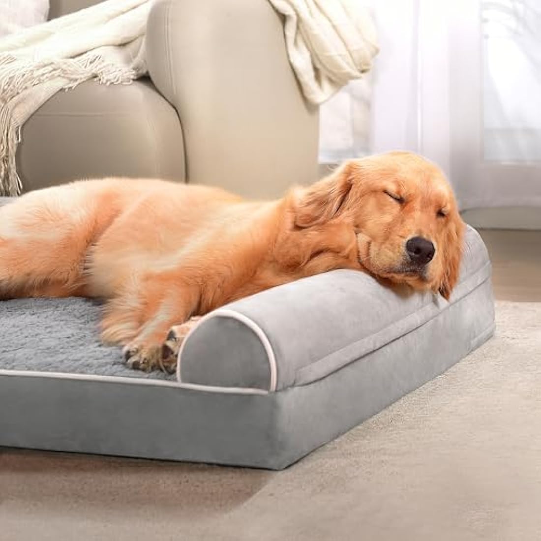 Jolof Store Orthopedic Dog Bed | Large Waterproof Washable Bolster Sofa