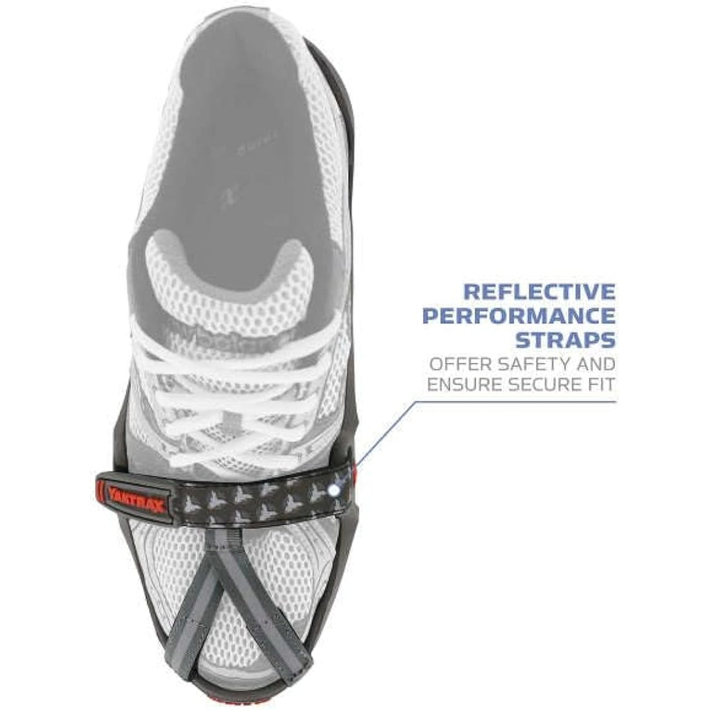 Yaktrax Run Ice & Snow Grips – Carbide Spikes & Steel Coils, Grey