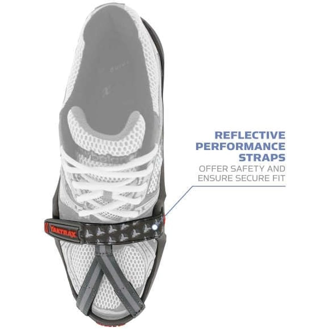 Yaktrax Run Ice & Snow Grips – Carbide Spikes & Steel Coils, Grey