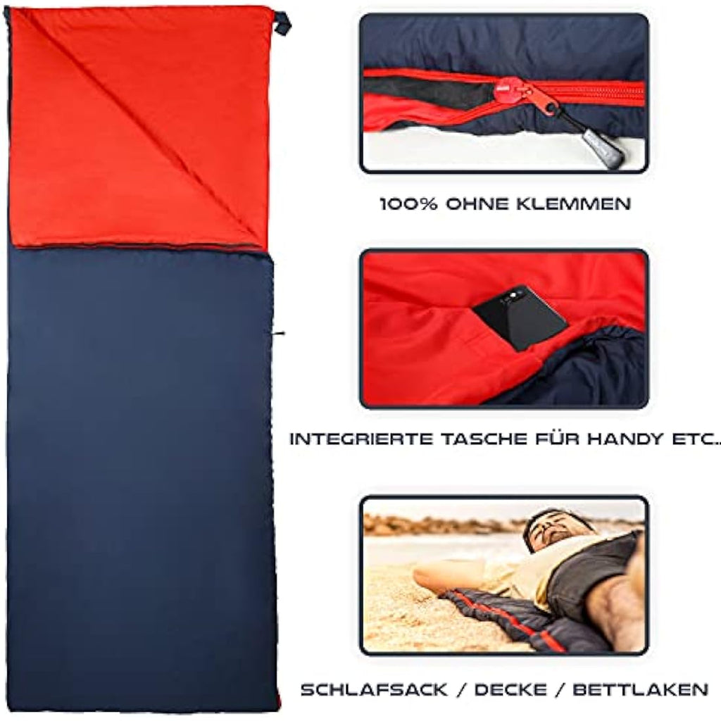 MOUNTREX Ultralight Summer Sleeping Bag – 730g Compact Travel Blanket