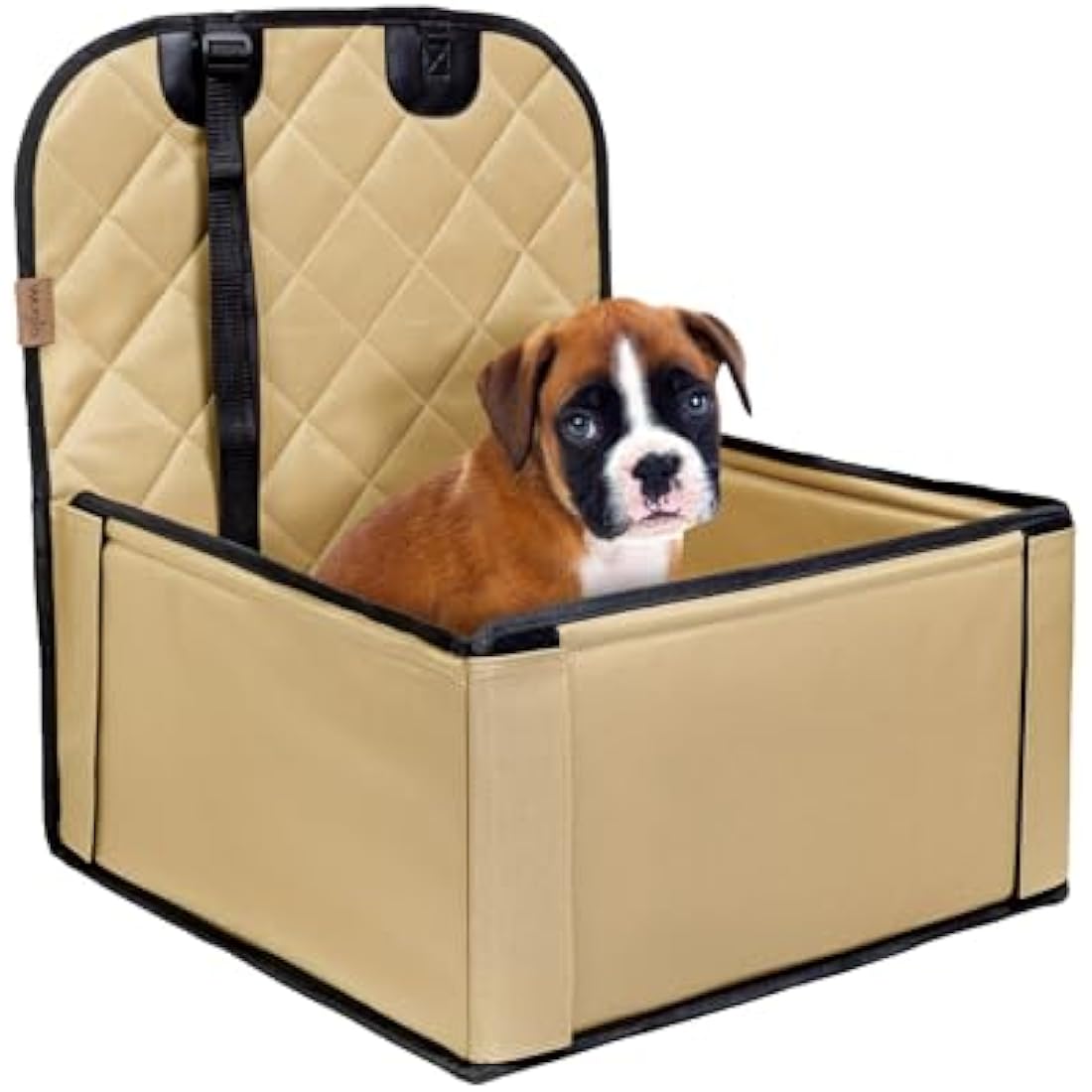 Wuglo Dog Car Seat – Waterproof Booster Seat for Small to Medium Dogs, Beige
