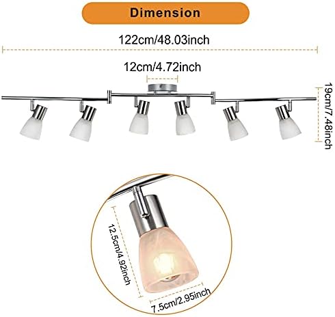 Unikcst 6-Way LED Ceiling Spotlight – Modern Chrome Adjustable Track Light