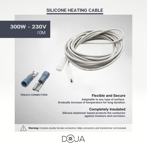 DOJA Industrial 300W Heating Cable 10m - 230V Heat Wire for Incubators