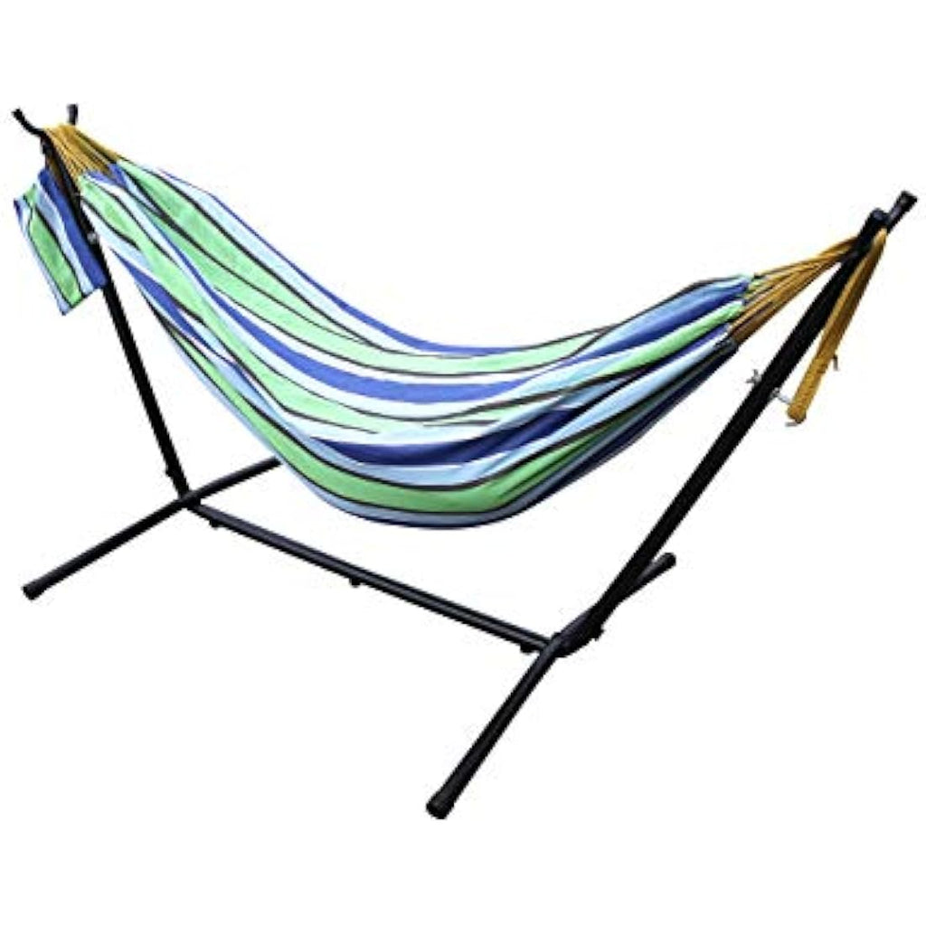 Ross James Double Cotton Hammock with Heavy Duty Metal Stand