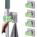 Homeasy Mop and Broom Holder – 4 Pcs Stainless Steel Wall Mount (Green)