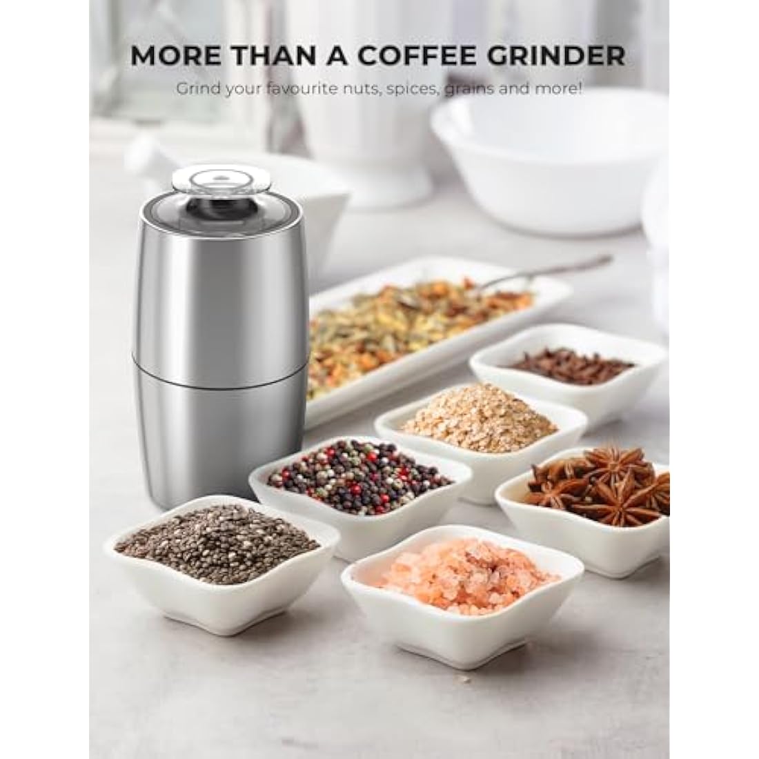 KYG Electric Coffee Grinder – 300W Stainless Steel Spice Mill, 70g Capacity