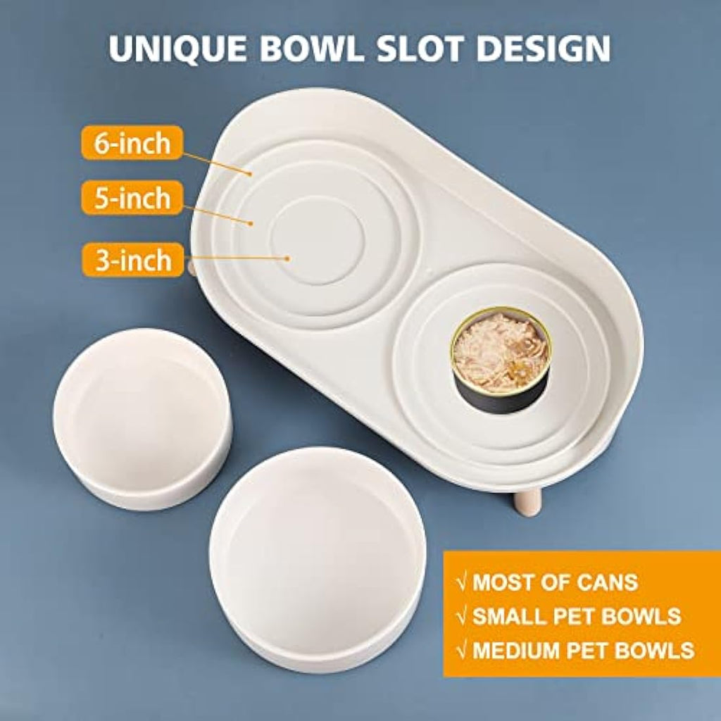 Raised Ceramic Cat Bowl Set – Elevated Non-Slip Pet Feeder