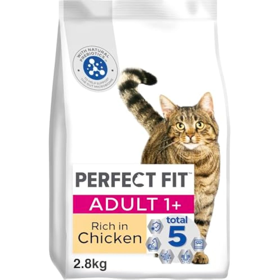 Perfect Fit Adult 1+ Dry Cat Food - Rich in Chicken - 3 x 2.8kg Bags