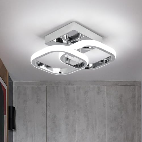 EIDISUNY Modern Square LED Ceiling Light – 22W Cool White Flush Mount