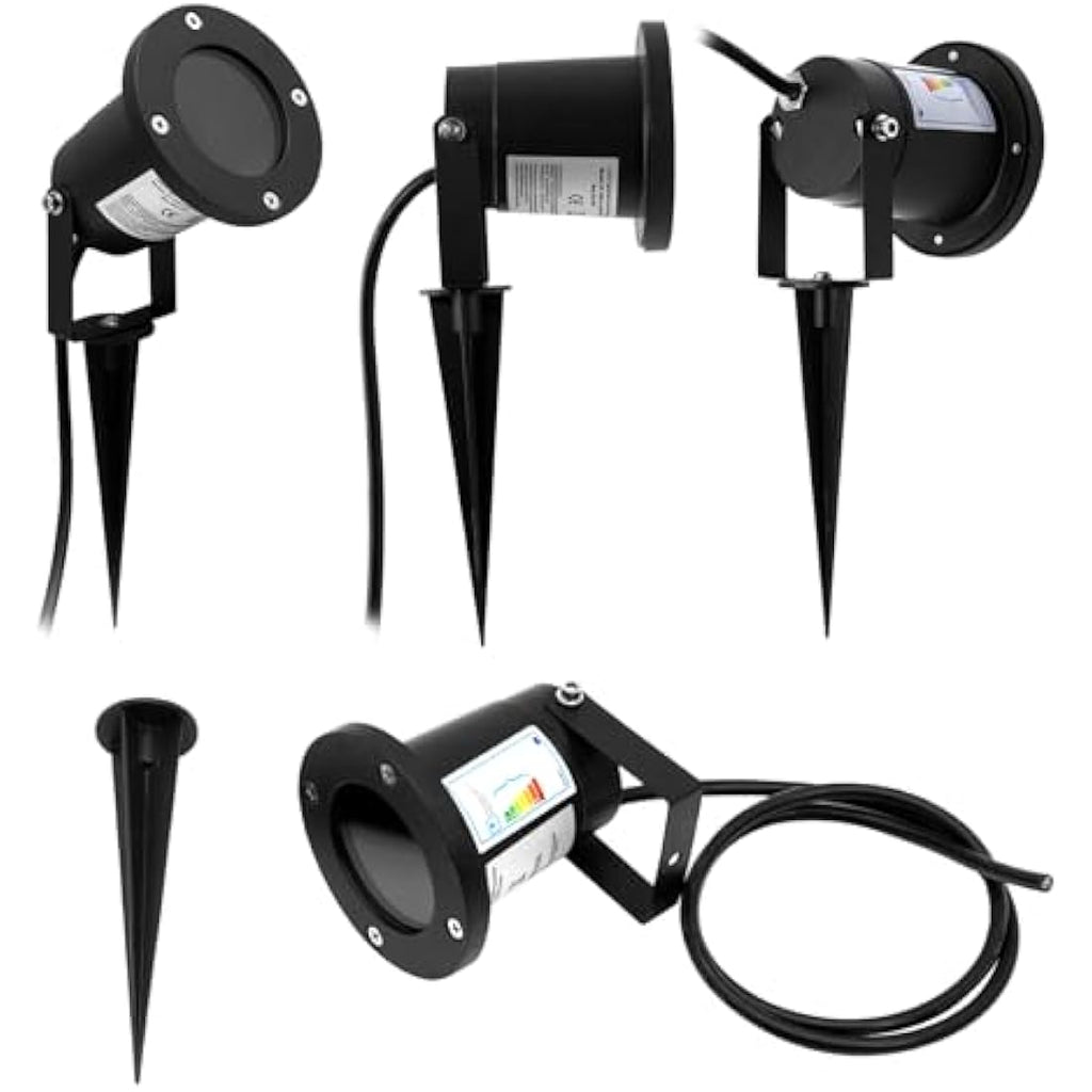 Wondlumi 4-Pack GU10 Garden Spike Lights | IP65 Waterproof Outdoor Spotlights