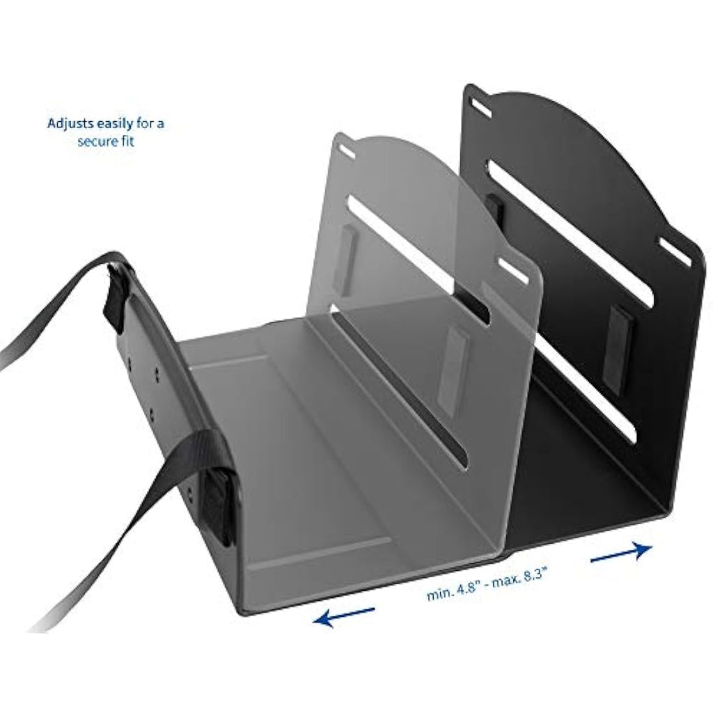 VIVO Adjustable PC Wall Mount | Steel CPU Holder with Straps - Black