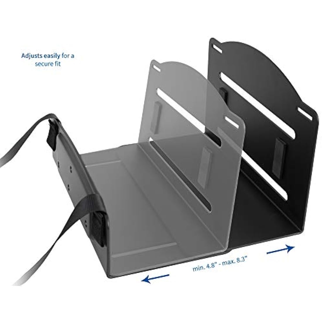 VIVO Adjustable PC Wall Mount | Steel CPU Holder with Straps - Black