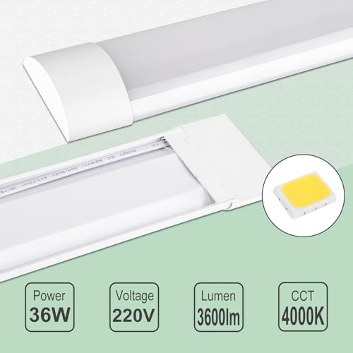 Jolof Store 4ft LED Batten Light | 36W 3600lm 4000K Surface Mount - 4 Pack