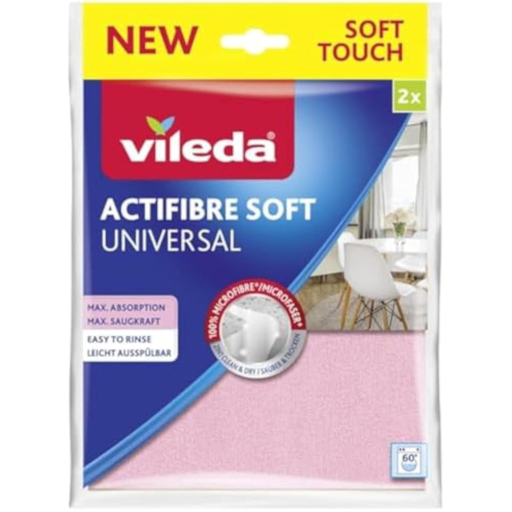 Vileda Actifaser All-Purpose Microfiber Cloths – Streak-Free Cleaning
