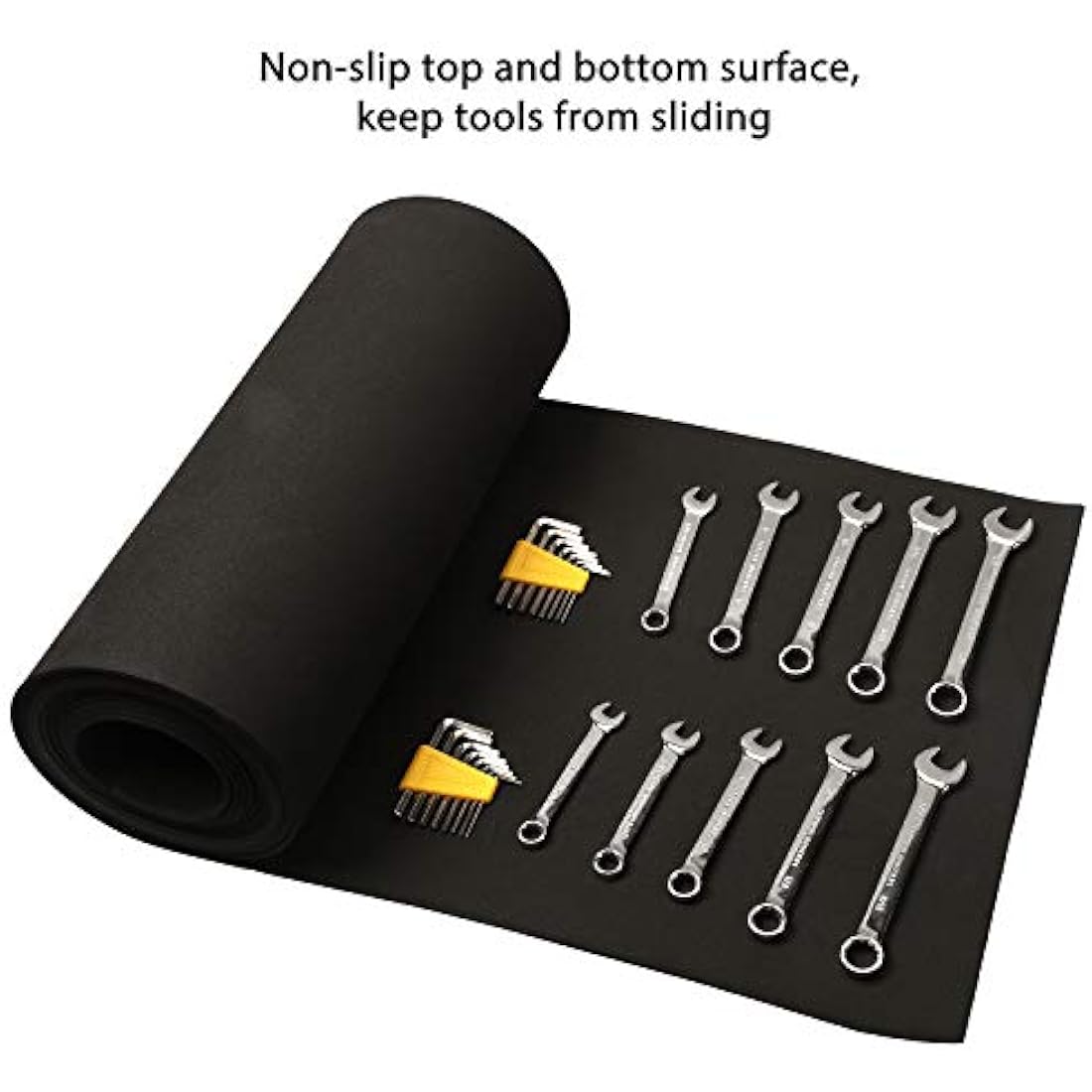CASOMAN Non-Slip Tool Box Liner – 16" x 16' Black EVA Foam Drawer Mat